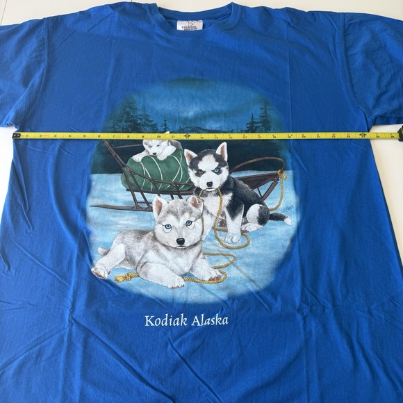 Kodiak Alaska Husky Sled Dog Blue Graphic T Shirt See Measurements For Size - Picture 4 of 6